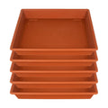 NIMYAU Square Plant Saucer 12 Inch 5 Pack, Plant Stand Plant Trays for Pots Heavy Duty Plastic Plant Saucers for