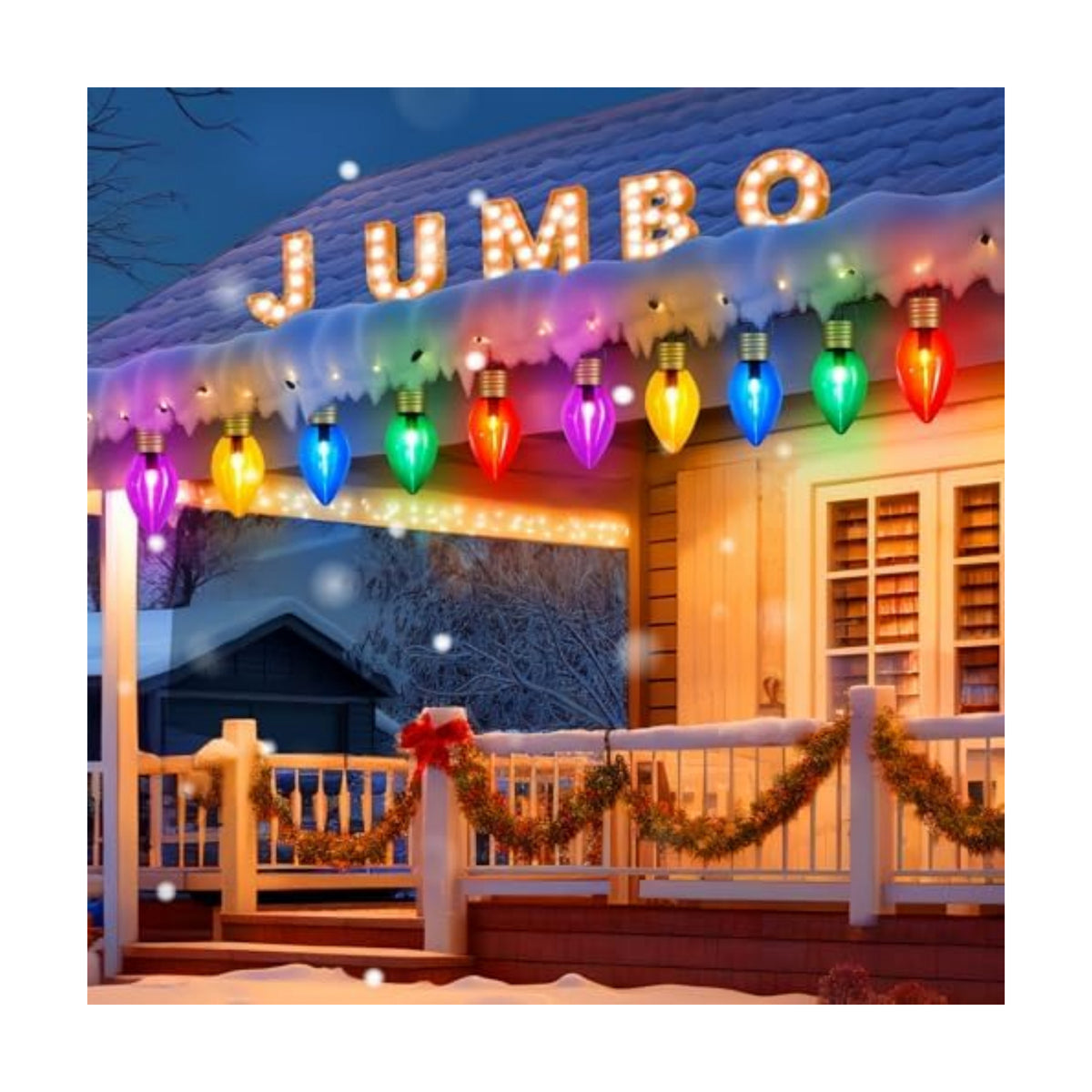 Hanging Christmas Decoration Outdoor, 8.5 FT 5 LED Jumbo C9 Pathway Lights