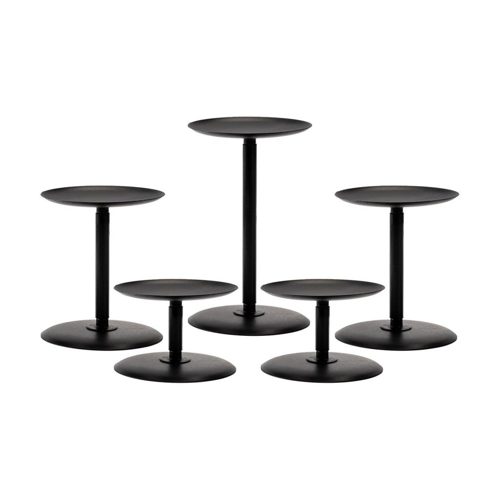 Homemory Fall Halloween Table Decor, Black Metal Candle Holders Set of 5