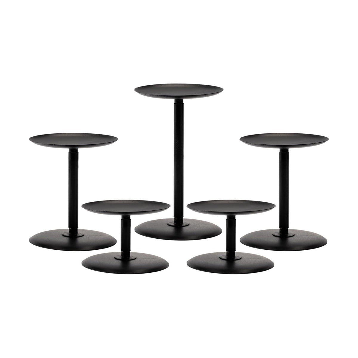 Homemory Fall Halloween Table Decor, Black Metal Candle Holders Set of 5