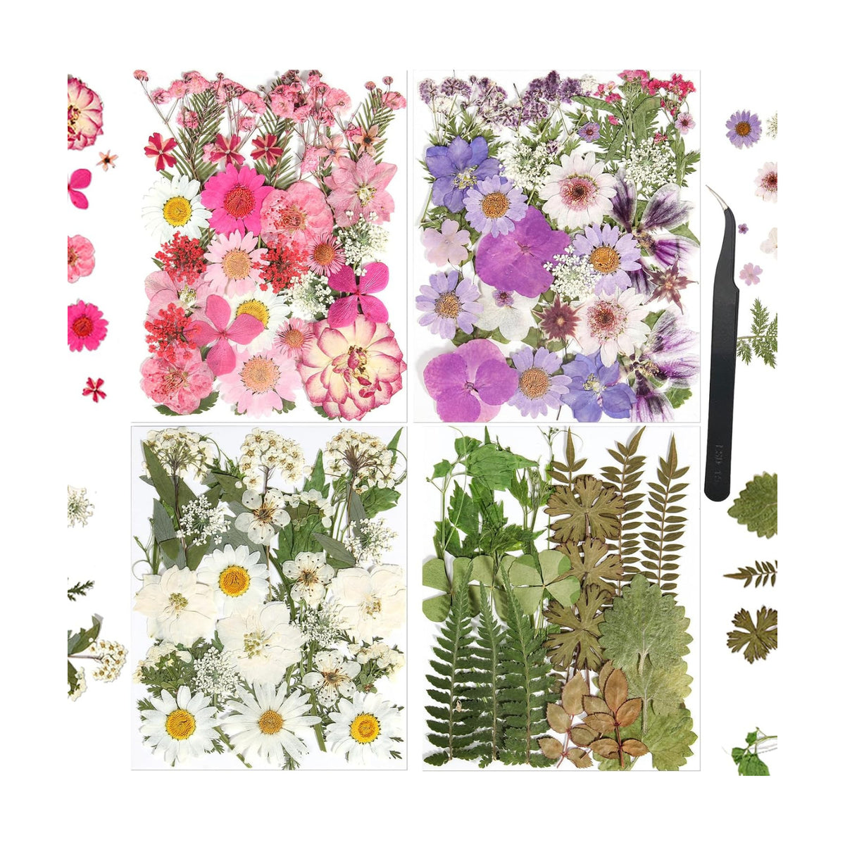 110+PCS Pressed Flowers for Resin Molds, Colorful-A