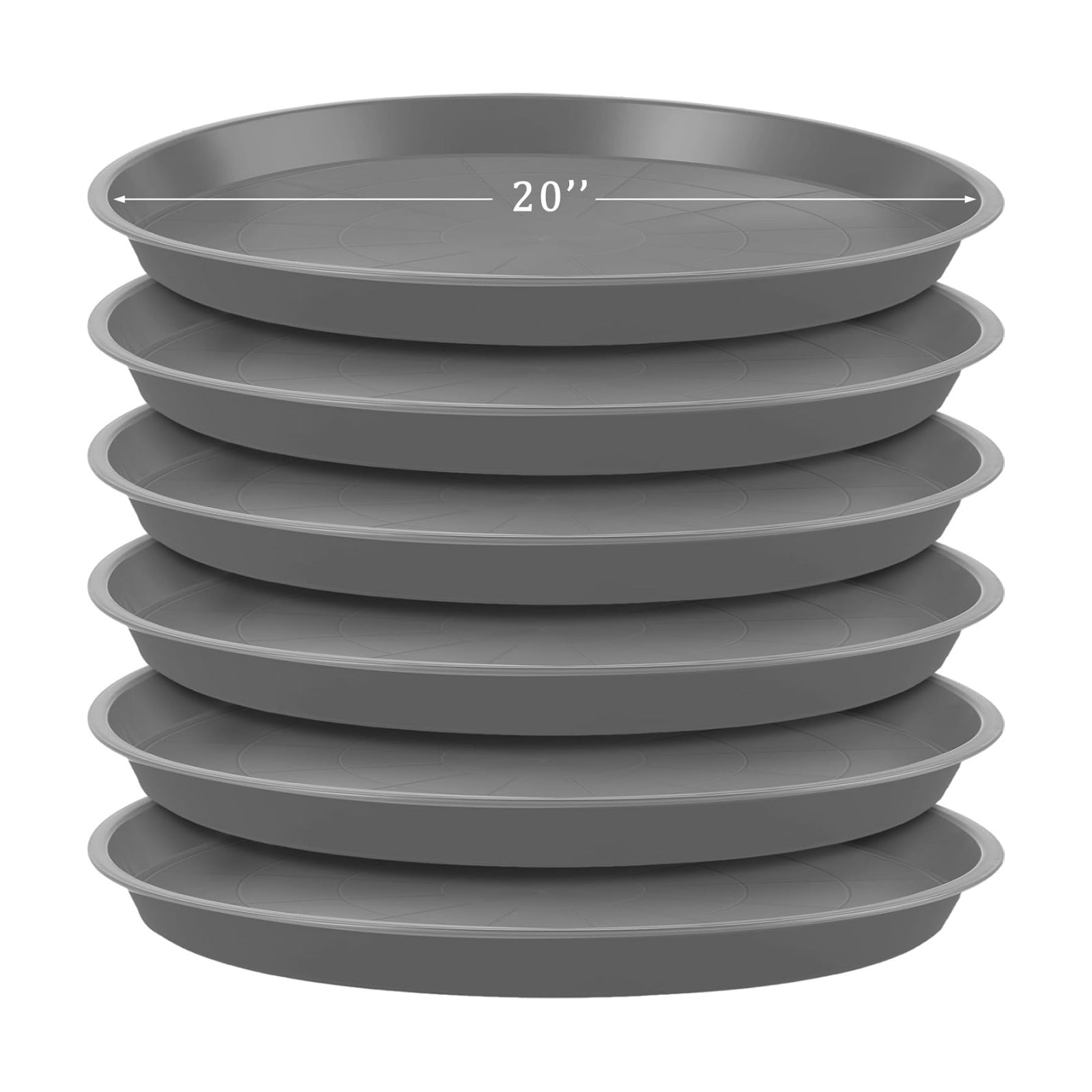 Eccliy 6 Pack Plastic Plant Saucer Heavy Duty Planter Saucers Large Plant Pot Saucers Plastic Water Trays for Indoors