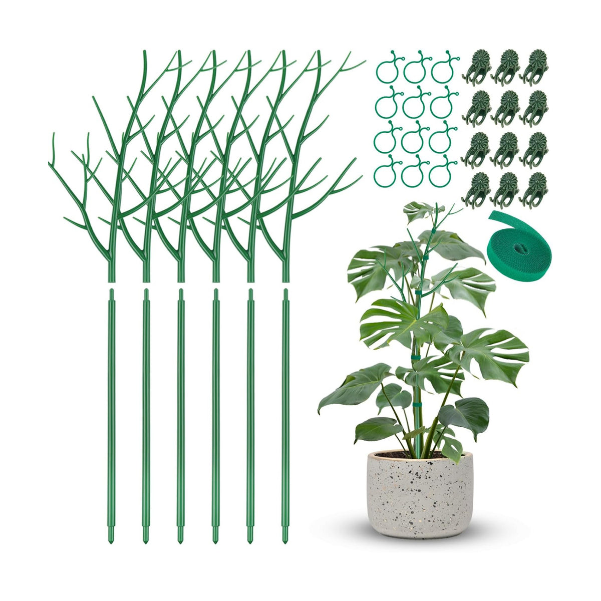 NiHome 28" Plant Support Stakes Set of 6 for Indoor & Outdoor Garden