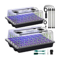 Seed Starter Tray with Grow Light, 2 Packs 80 Cells Seed Starting Kit, Reusable Seedling Starter Trays with Humidity