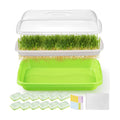 12 Pack Green Seed Sprouter Trays with Lid, Soil-Free Cultivation Germination Tray, Fodder Sprouting Trays Nursery Tray