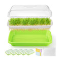 6 Pack Green Seed Sprouter Trays with Lid, Soil-Free Cultivation Germination Tray, Nursery Tray with Planting Paper for