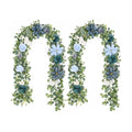 Waipfaru 2Pcs Eucalyptus Garland with Flowers, Flower Garland Decorations