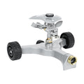 STYDDI Metal Pulsating Sprinkler on in-Series Metal Wheeled Base, Adjustable Circular Water Sprinkler for Medium to