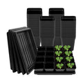 2.6in 100 Pcs Square Nursery Pots with 5 Pcs Plastic Seed Starting Trays | Plant Propagation Starter Kit with Drain