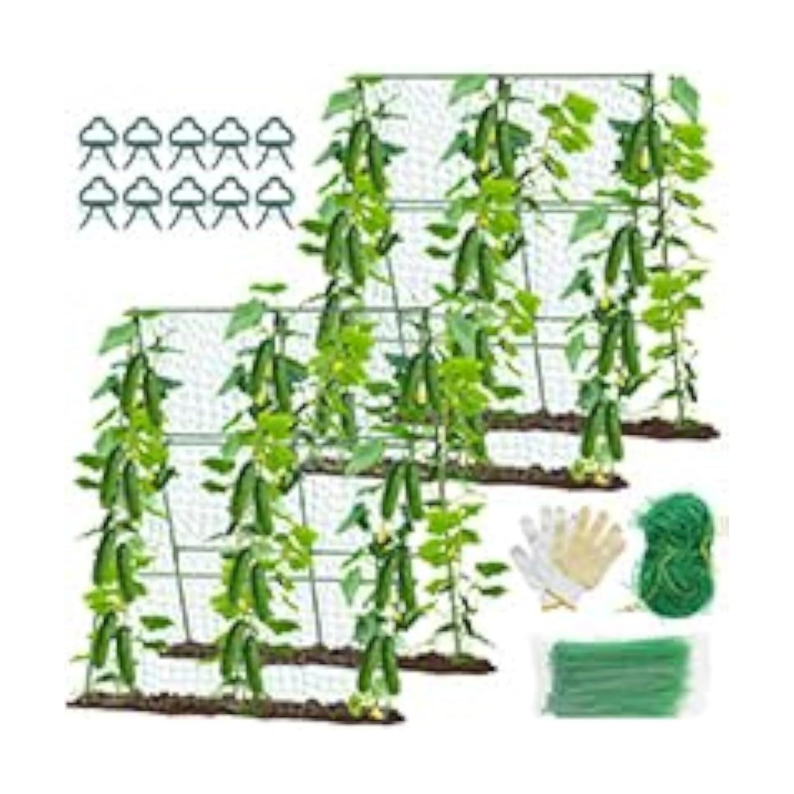 2PCS Cucumber Trellis for Climbing Plants Outdoor, Garden Trellis for Raised Bed Garden,Vegetable Grow Supports with