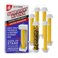 Fly Stick Sticky Fly Traps for Indoors Outdoor 6pk. Non-Toxic Super Sticky Hanging Flies Catcher Paper Tape Strips for