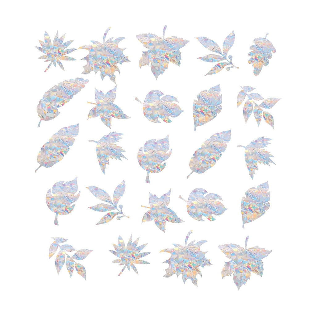 78PCS Leaf Reusable Window Decals Window Clings Anti Collision Window Decals to Save Birds from Window Collisions Non Adhesive Prismatic Vinyl Window Clings Rainbow Stickers