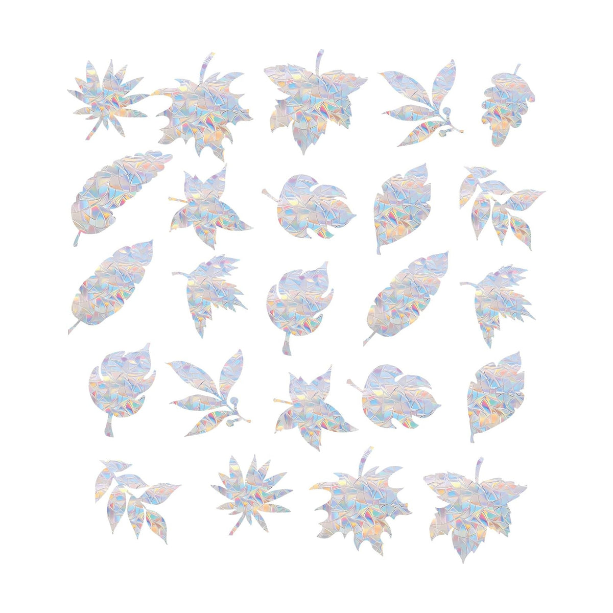 78PCS Leaf Reusable Window Decals Window Clings Anti Collision Window Decals to Save Birds from Window Collisions Non Adhesive Prismatic Vinyl Window Clings Rainbow Stickers