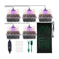 NAMOTEK 5 Pack Seed Starter Tray with Heat Mat and Grow Light Humidity Domes, 60 Cell Trays Germination Station Cloning