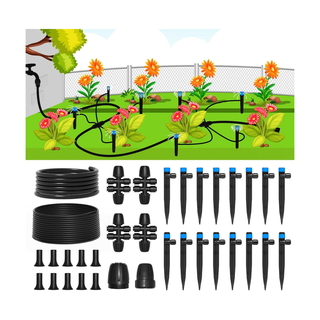 MIXC Drip Irrigation System,Quick Connector Garden Watering System Automatic Sprinkler System Kit for Lawn Raised Bed