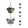 8.5FT Rain Chains for Gutters Downspouts, Butterfly and Cup Rain Gutter Chain | Functional and Decorative Replacement