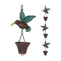 8.5FT Rain Chain, Hummingbird and Cup Rain Chains for Gutters and Downspouts | Metal Decorative Rainwater Catcher
