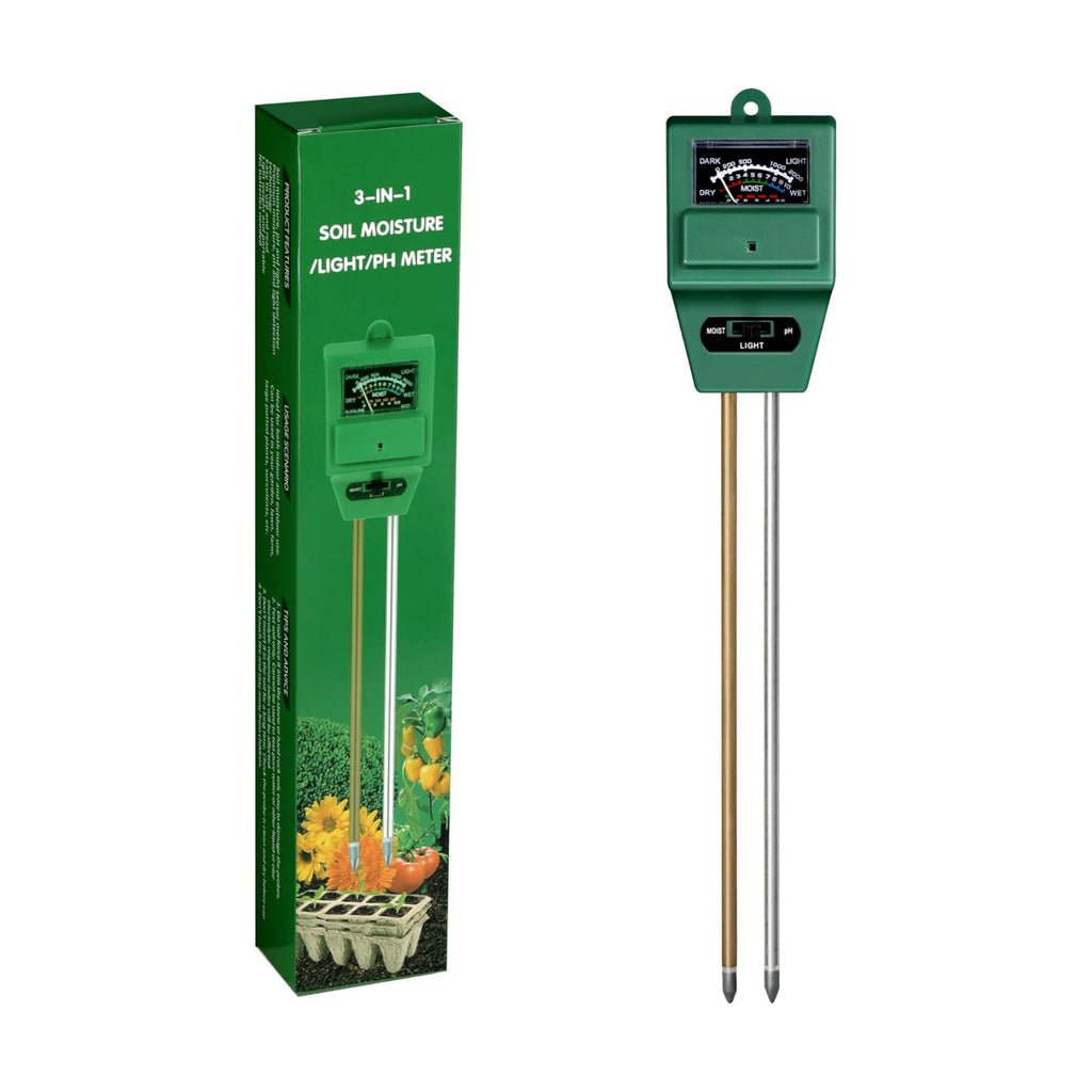 iPower 3-in-1 Plant Moisture/Light/PH Meter, Soil Test Kit for Gardening, Farming, Indoor & Outdoor Use