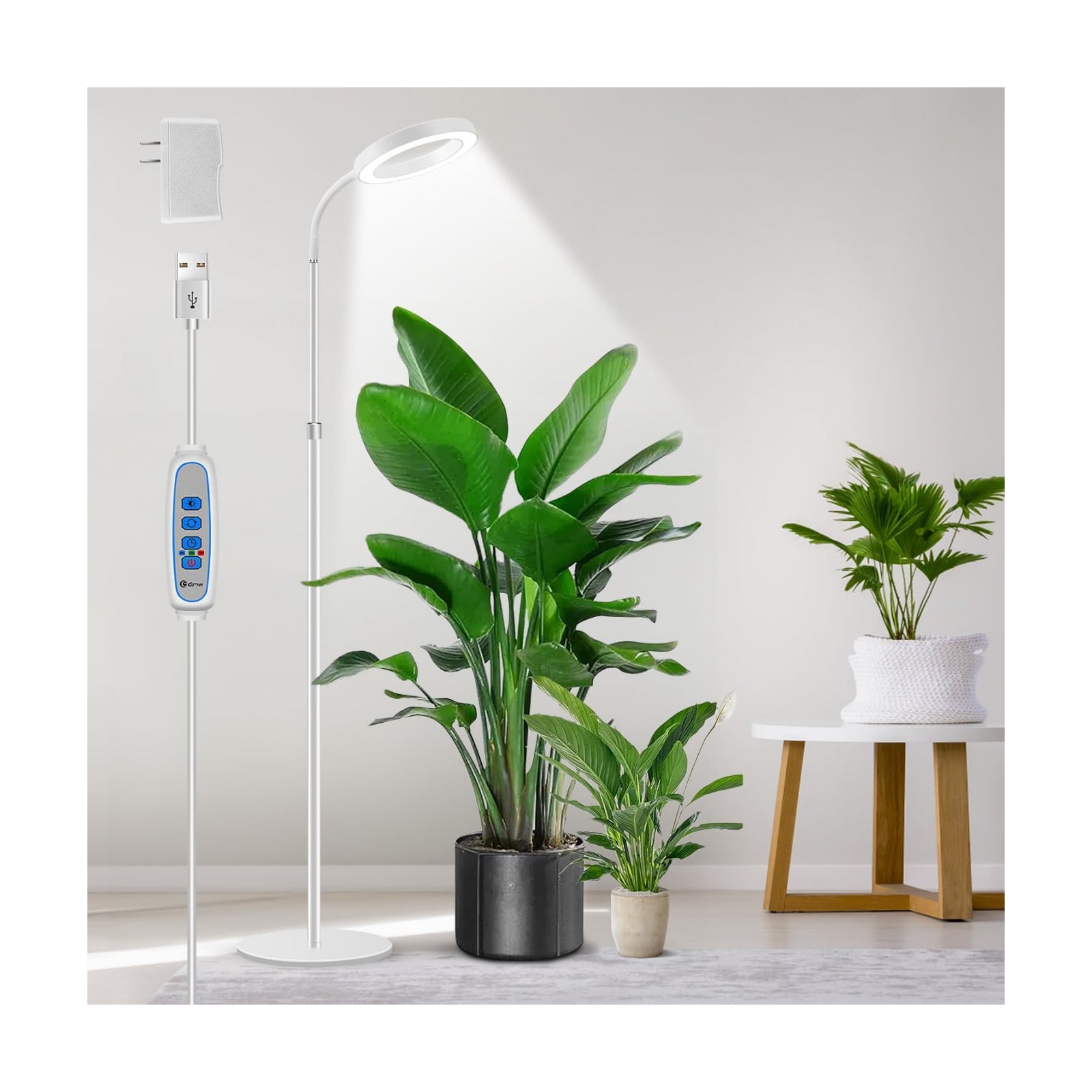 Aumtrly Floor Grow Light Full Spectrum with 68" Stand for Tall Indoor Plant | 80 LED Growing Lamp for Large Plants with