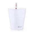 Dexceder 6x7 Self Watering Planter (White) | High Gloss Table Flower Plant Pot with Water Level Indicator Indoor Outdoor