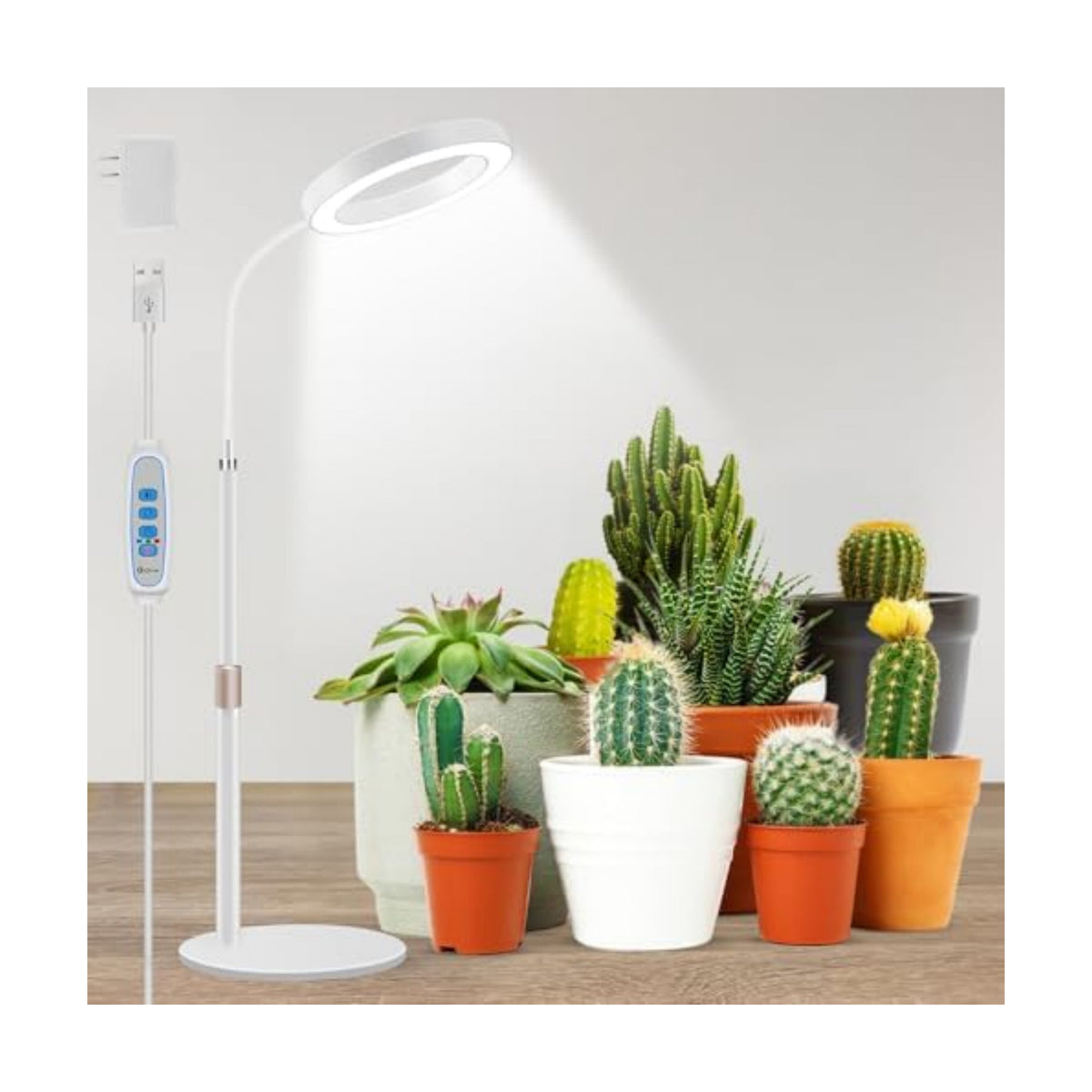 Aumtrly Desk Grow Light Full Spectrum with Base for Indoor Plants Growing