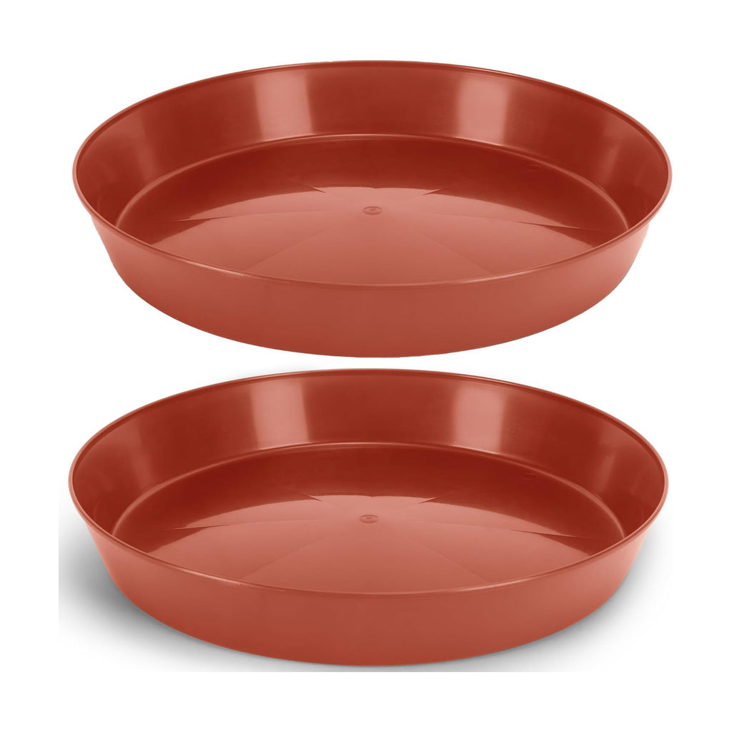 18 Inch (16.3 Inch Base) Case of 2 Plant Saucer | Polypropylene, Heavy Duty Indoor/Outdoor, Drip Pan & Tray, Collects