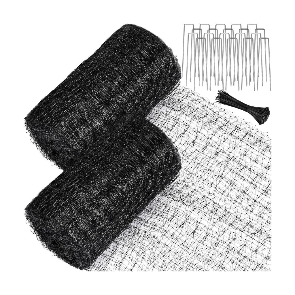 2 Roll Deer Fence Netting, 7.5 x 200 ft Heavy Duty Garden Netting Reusable Fence Barrier Anti Birds for Protect Fruit