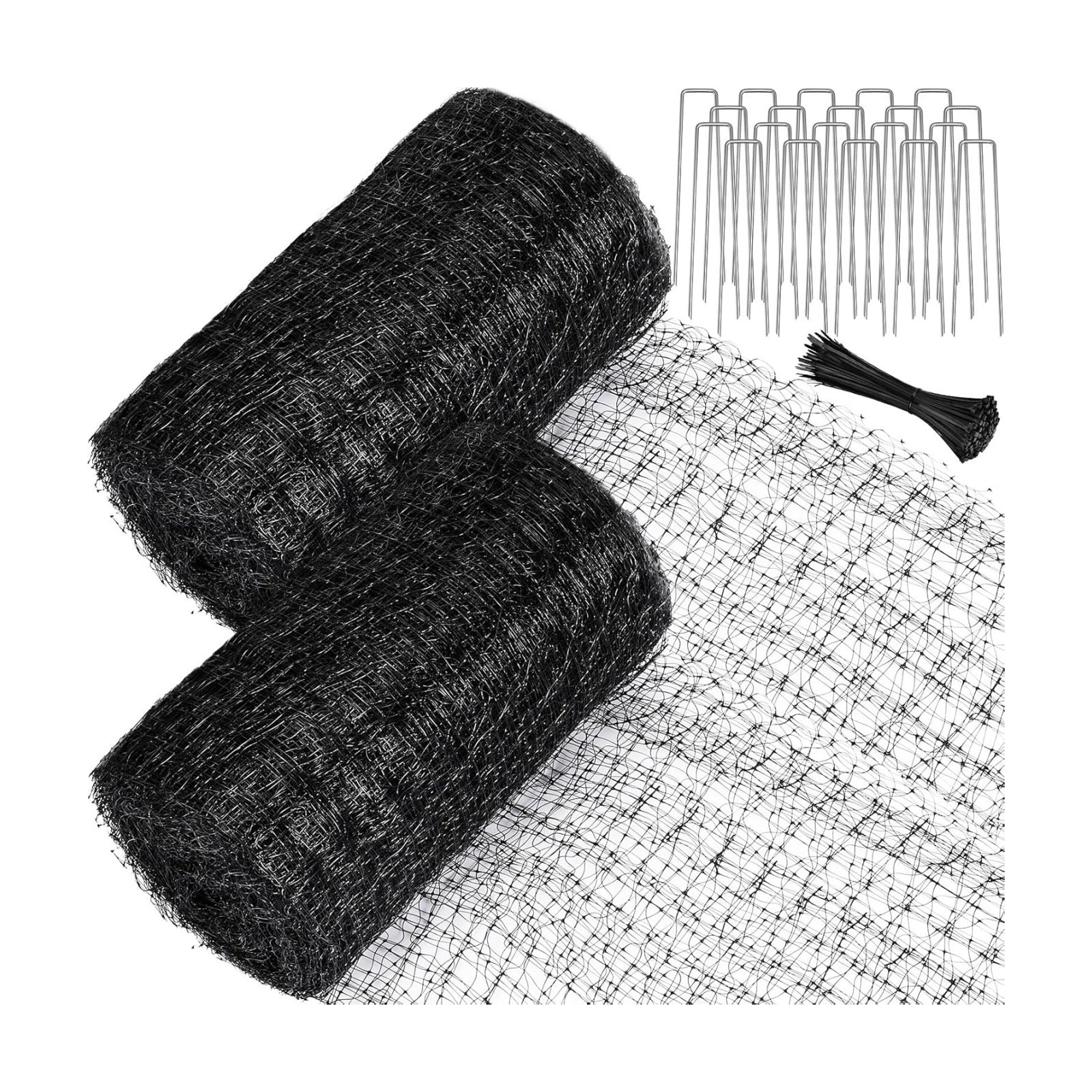 2 Roll Deer Fence Netting, 7.5 x 200 ft Heavy Duty Garden Netting Reusable Fence Barrier Anti Birds for Protect Fruit