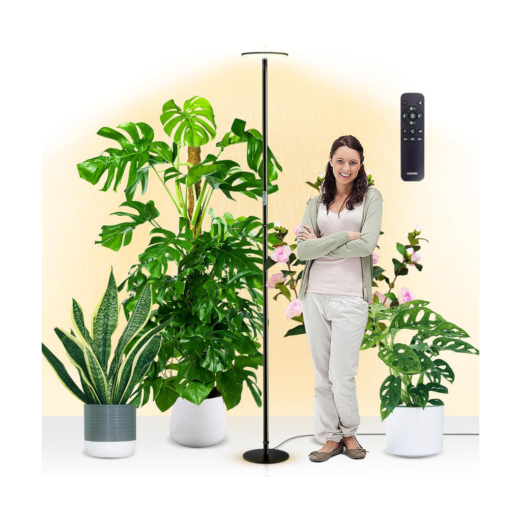 85" Tall Grow Light for Large Indoor Plants, 60W Full Spectrum | 1-23H Timer, Blue-Enhanced Sun Spectrum, Dimmable