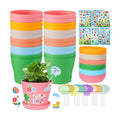 Cosweet 24Pack Durable Resin Garden Plant Pots Kit for Kids Crafts 4+ Years | School Activities Growing Kit, with