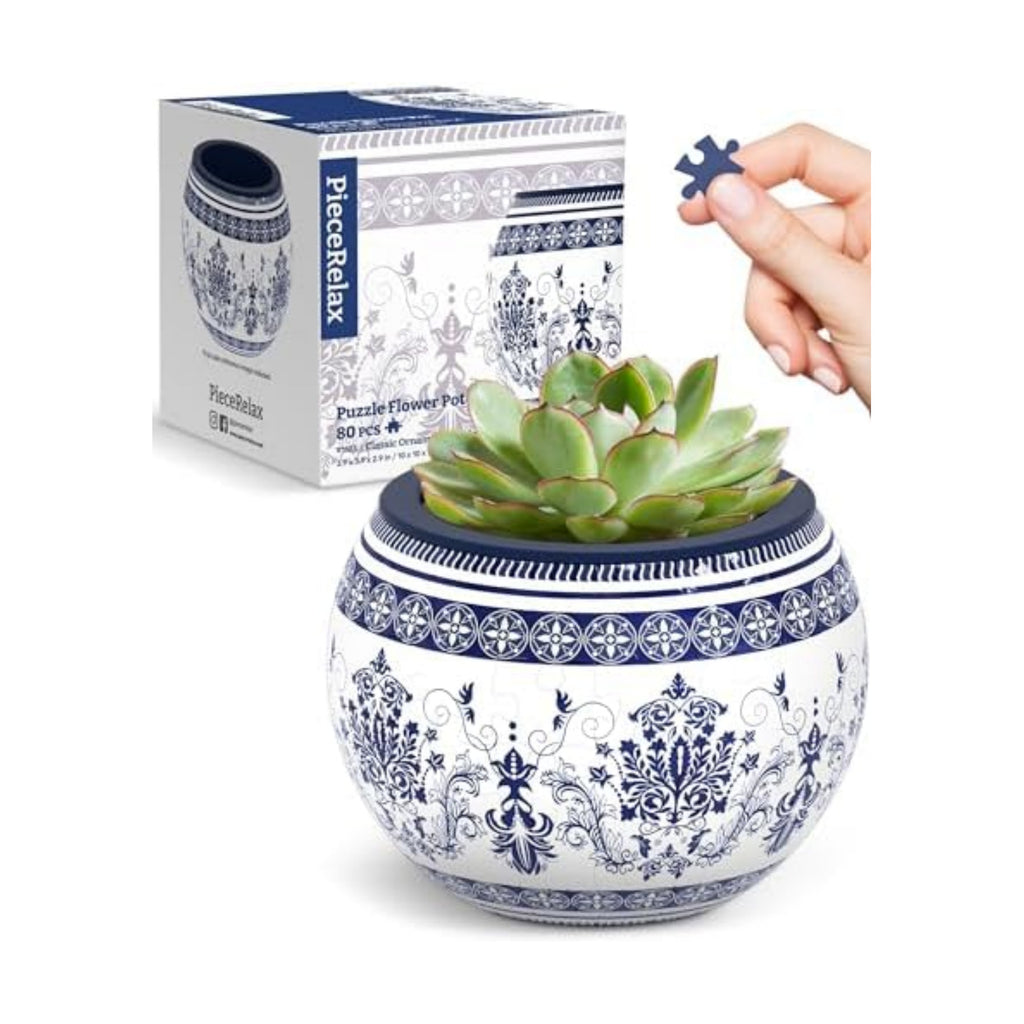 PieceRelax Unique 3D Puzzle Planter - 80 Plastic Pieces [K1103]