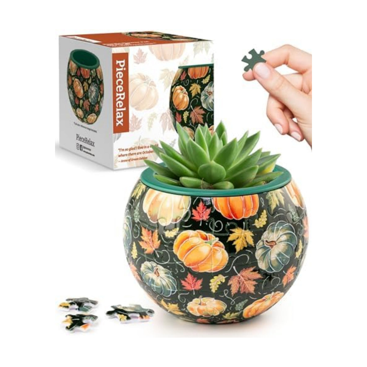 PieceRelax Unique 3D Puzzle Planter - 80 Plastic Pieces [K1107]
