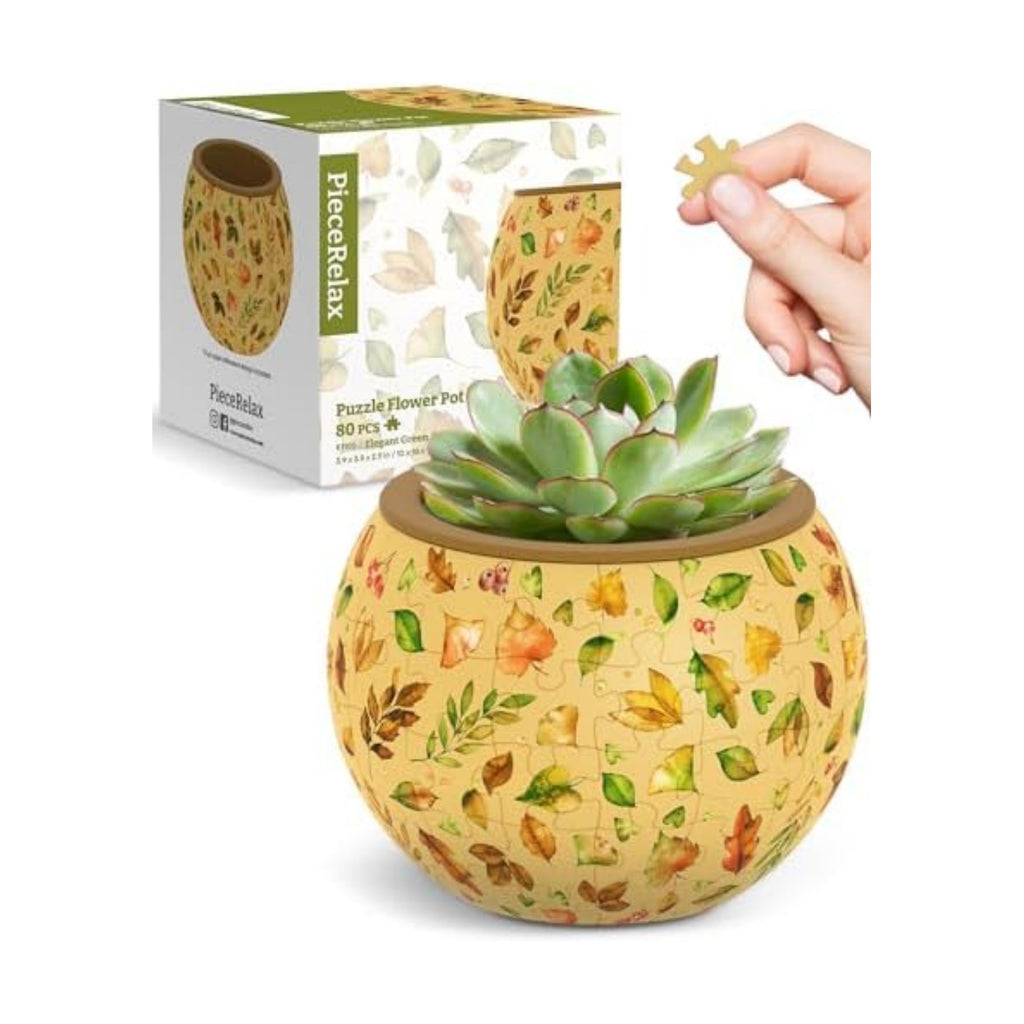 PieceRelax Unique 3D Puzzle Planter - 80 Plastic Pieces [K1105]