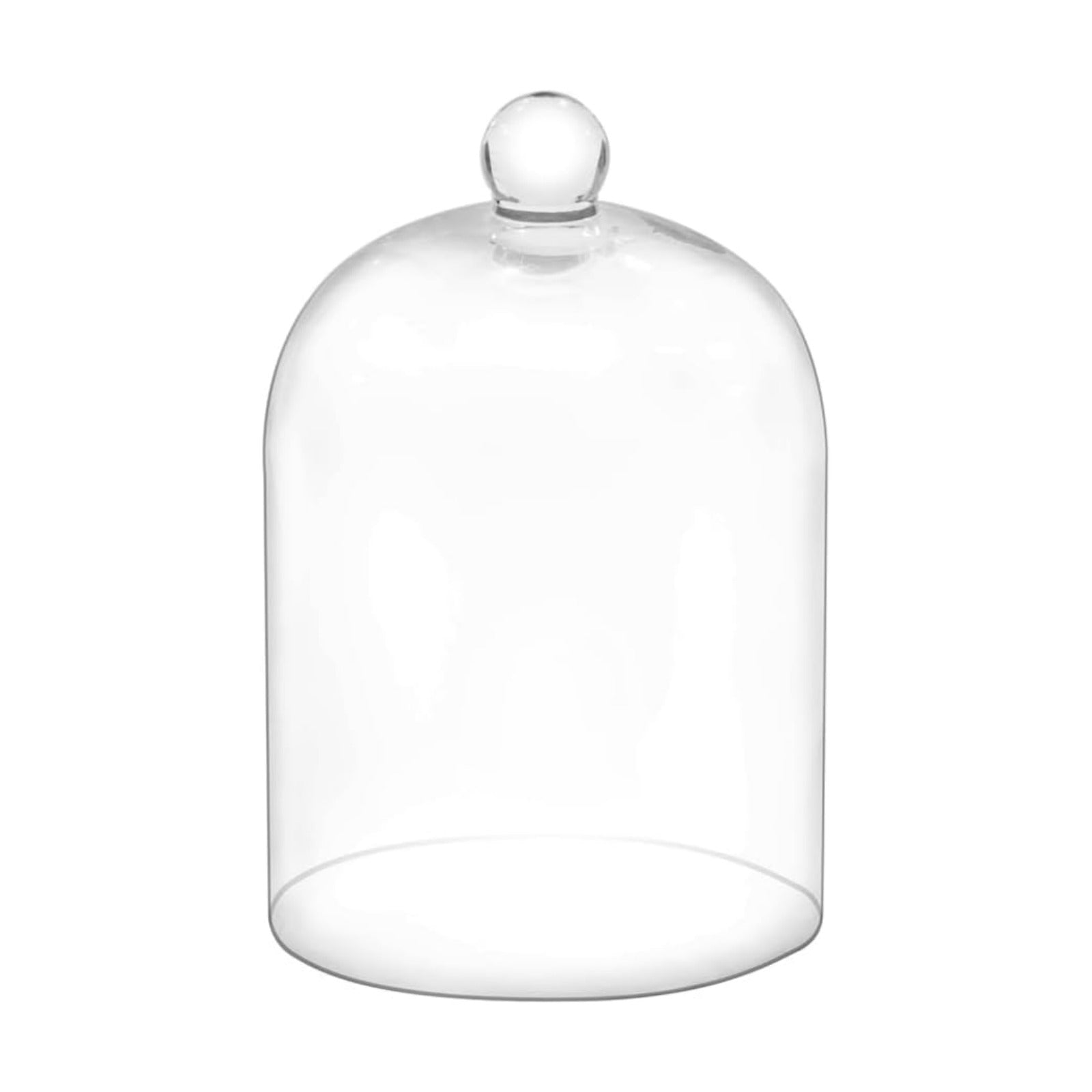 7.5" Tall Handmade Glass Cloche, Thick & Sturdy, Dia 5"xH 7.5", For Terrarium, Plants, Trinkets, Cakes, Figurines, LED