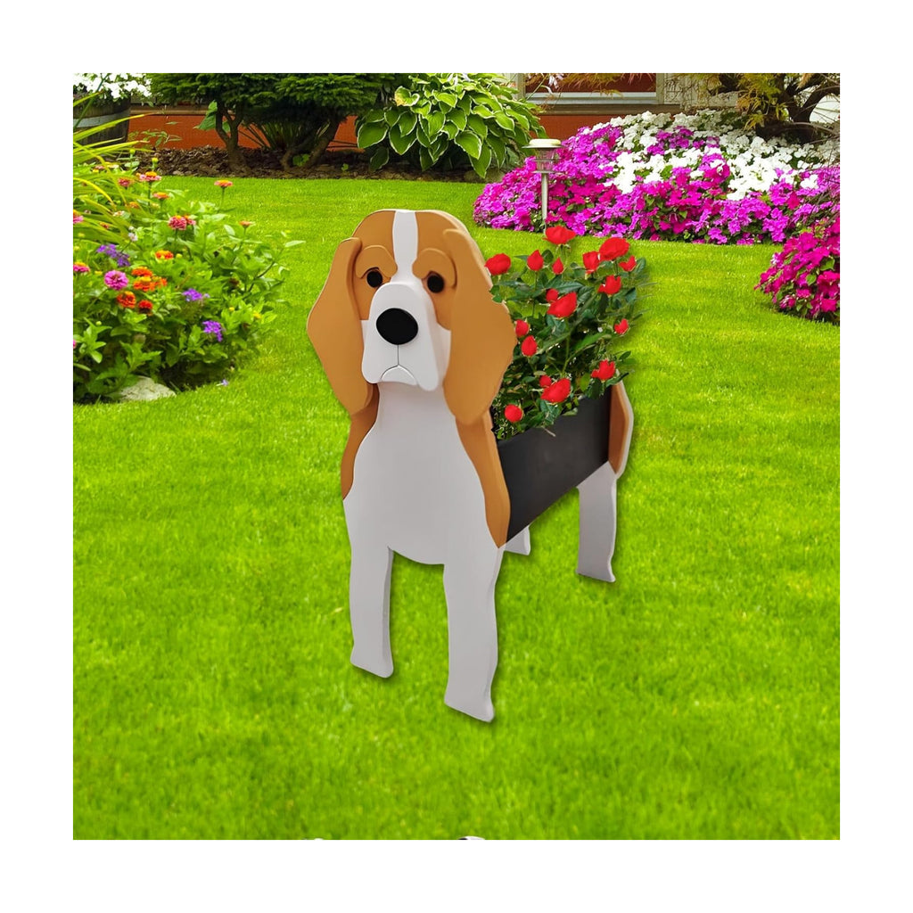 Beagle Dog Planter Pots, Animal Shaped Flower Pot | Cute Plant Gift for Women and Pet Lovers, Indoor Outdoor Garden