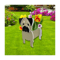 Pug Dog Planter Pots, Animal Shaped Flower Pot | Cute Plant Gift for Women and Pet Lovers, Indoor Outdoor Garden Home