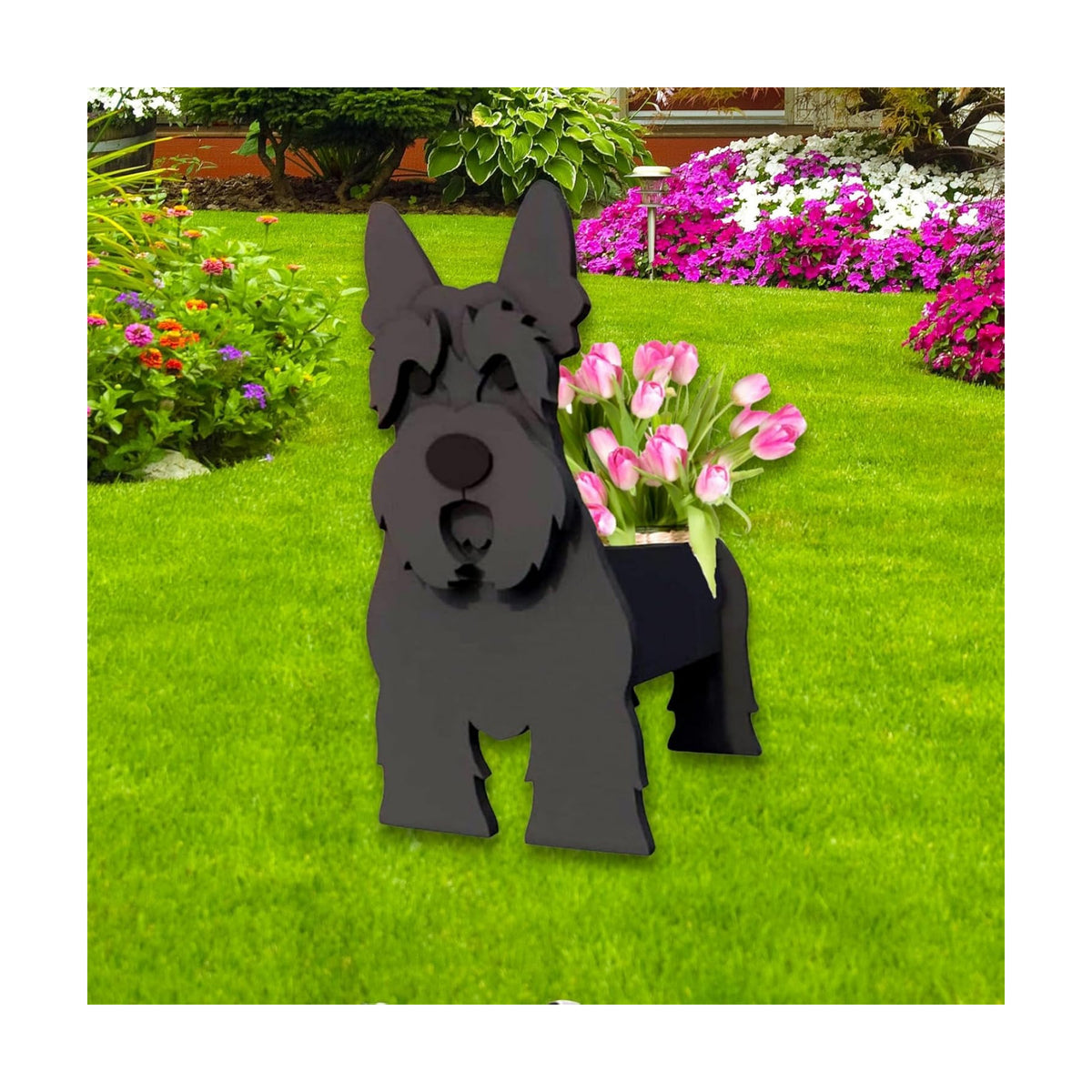Scottish Terrier Dog Planter Pots, Animal Shaped Flower Pot | Cute Plant Gift for Women and Pet Lovers, Indoor Outdoor