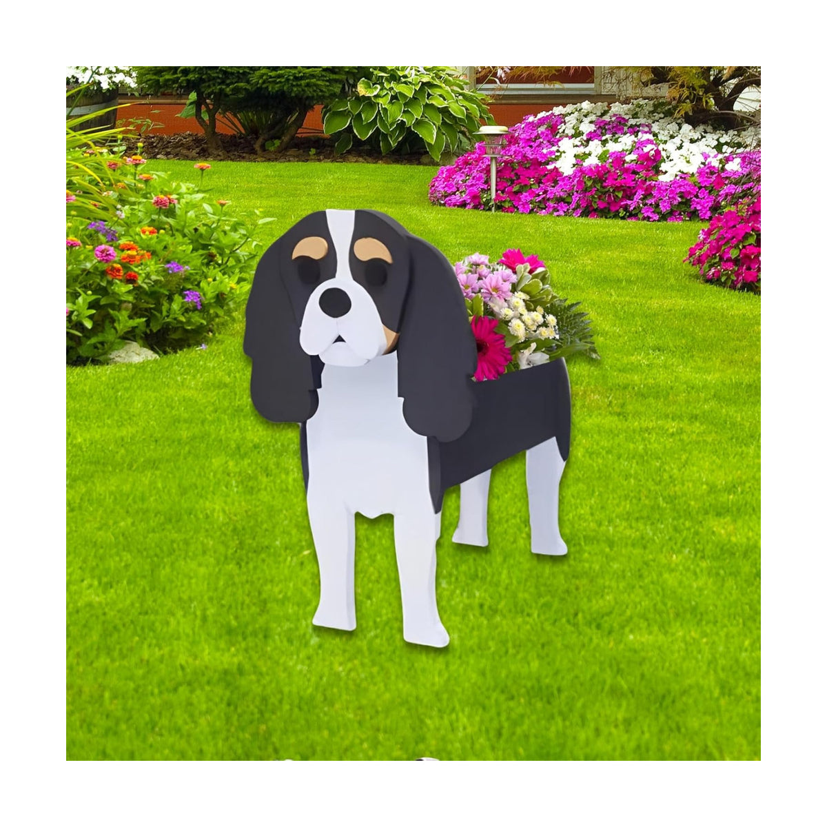 Cavalier King Dog Planter Pots, Animal Shaped Flower Pot | Cute Plant Gift for Women and Pet Lovers, Indoor Outdoor
