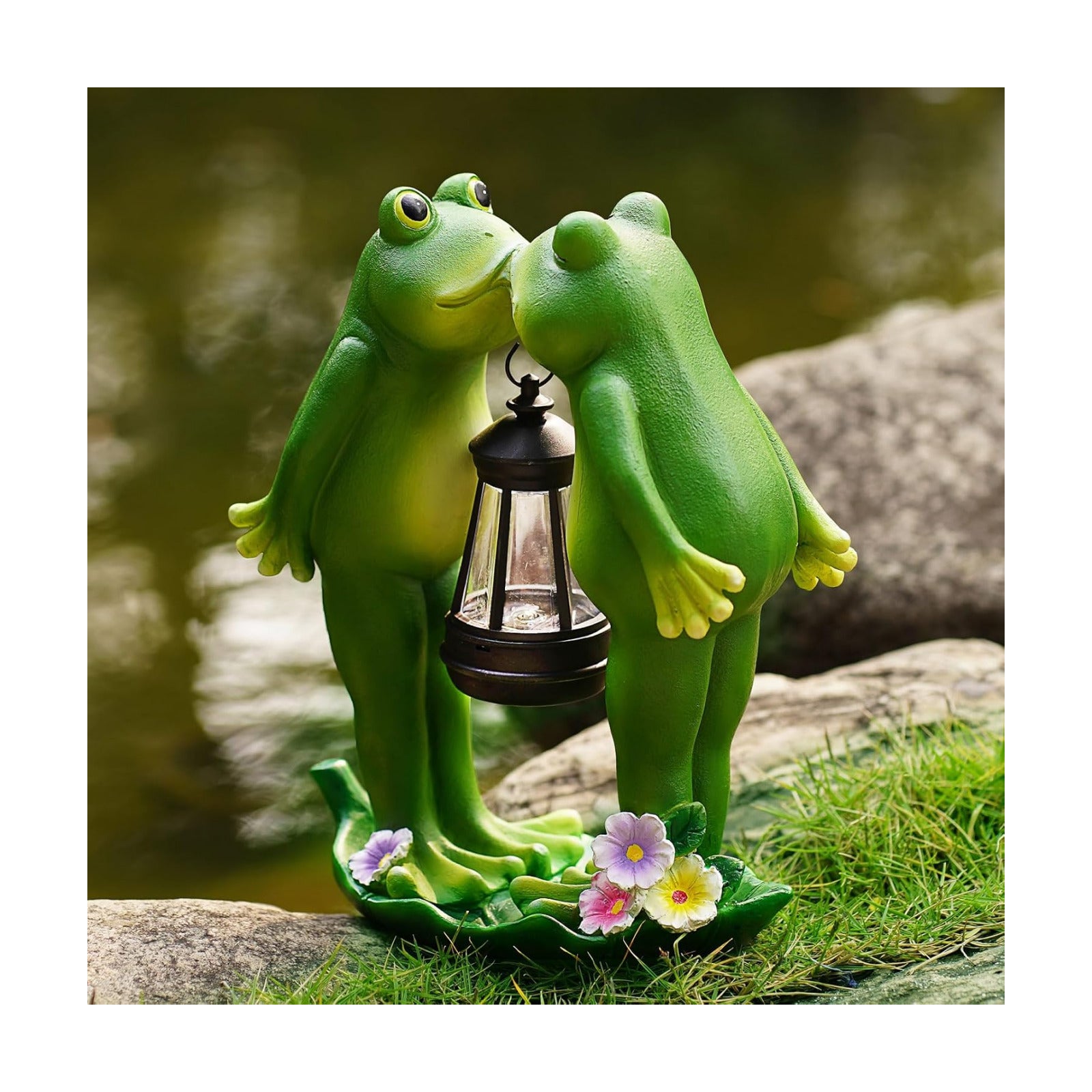 Solar Frogs Statue for Garden Mother's Day Decorations Solar Lantern LED Yard Decorations for Porch Patio,Yard,Lawn