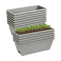 12Pcs 17Inches Rectangle Planter Box with Drainage Holes and Trays