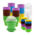 50 Packs Cupcake Plant Nursery Pots with Humidity Dome- Planting Containers Cups- Small Flower Pots for Indoor Outdoor
