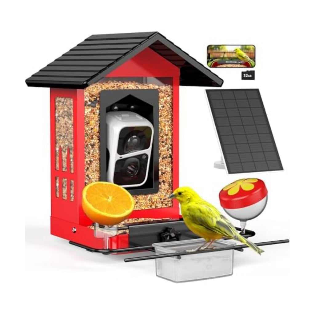 birdsnap® APS Metal Bird Feeder with Camera Solar 2K Video with 32GB Card