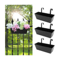 Railing Planters Outdoor Balcony 16 Inch Deck Over The Railing Planter Boxes Hanging Planters for Fence Flower 3 Pcs