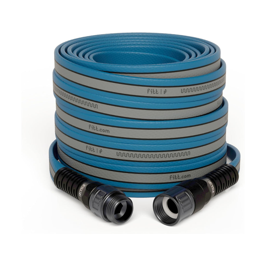 FITT HiFlo Water Hose 50ft, Multipurpose Flat Garden Hose, Easy to Use and Long-lasting Performance, Grey