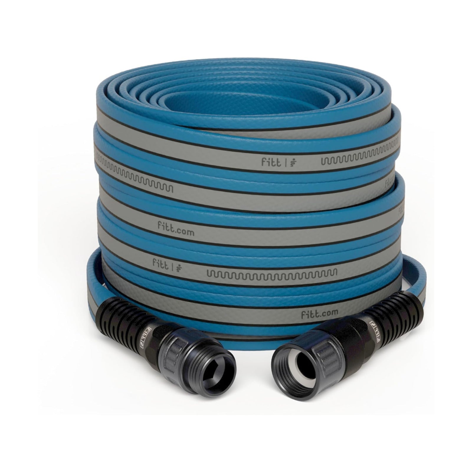 FITT HiFlo Water Hose 50ft, Multipurpose Flat Garden Hose, Easy to Use and Long-lasting Performance, Grey