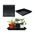 Plant Growing Trays for Seedlings Microgreen Seed Starter Shallow Plants Tray Drip Tray Standard 1010 Tray no Holes 5 Pack Black 10.7 x 10.7 inches Square Trays
