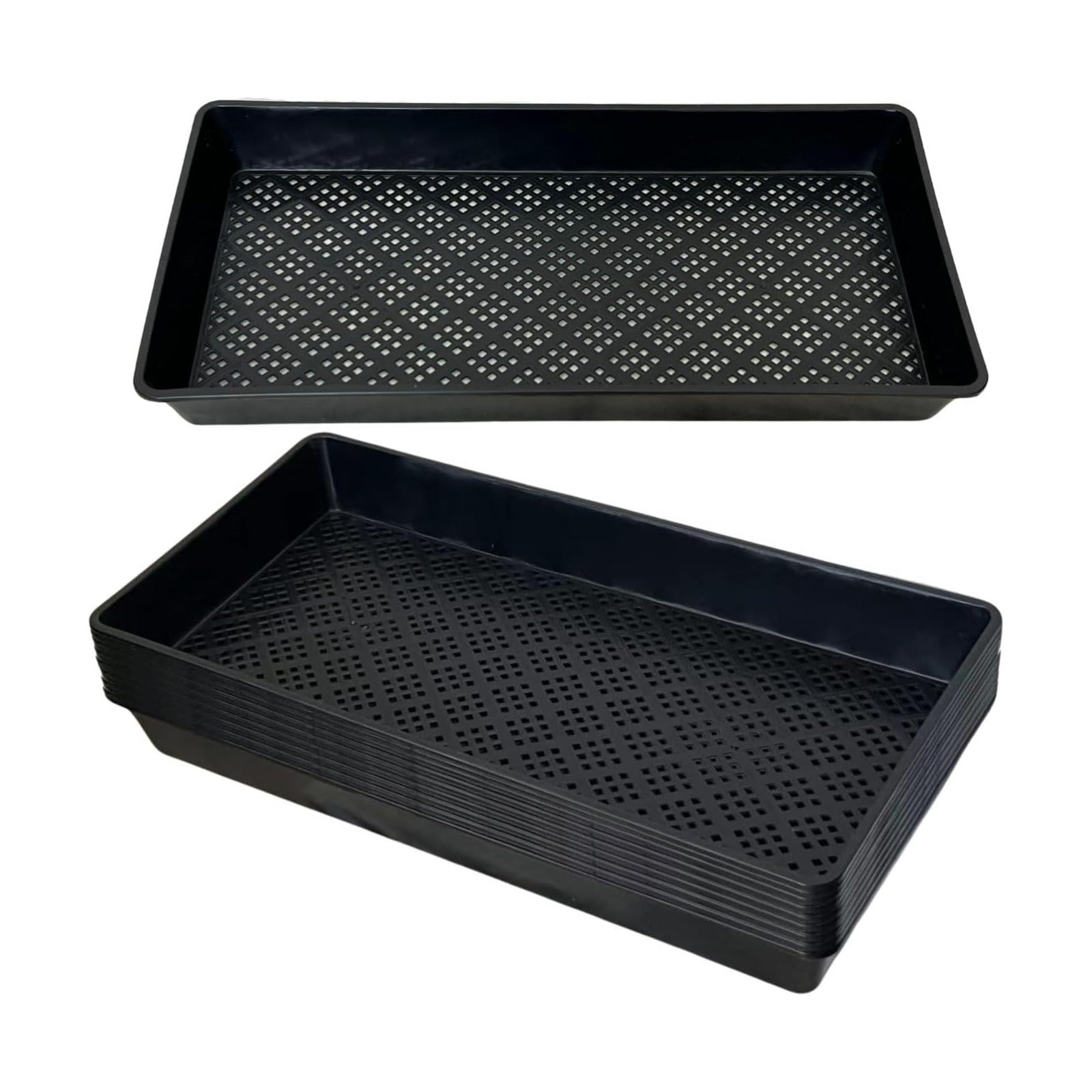 1020 Mesh Tray Soil Blocking Tray 1020 Trays Seedling Starter Trays 5 Pack Black 10x21 Inches for Microgreens Hydroponic