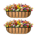 36 Inch Railing Planter Window Box Deck Balcony Rail Planter with Coco Liner Metal Wall-Mounted Coconut Liner Planters