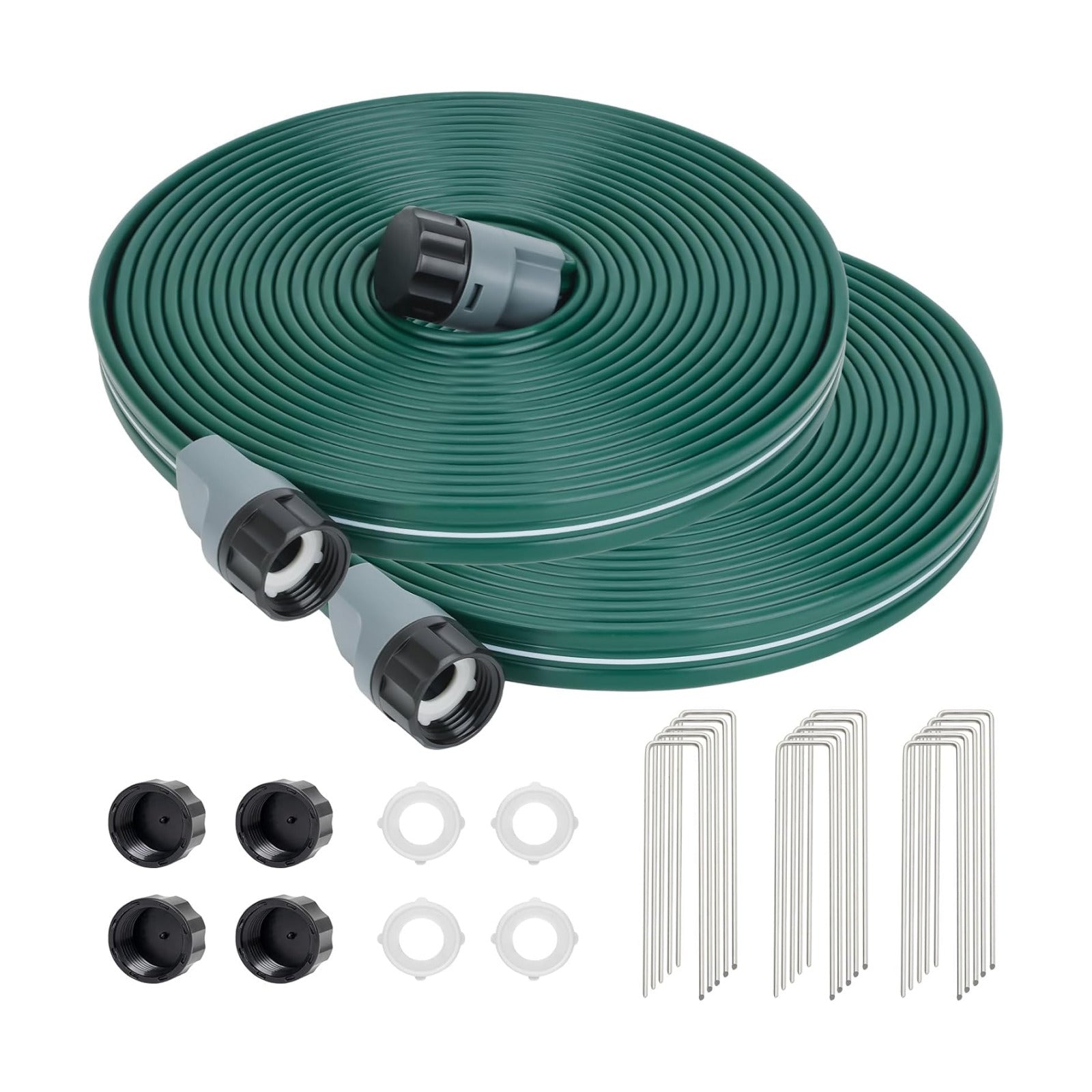 Sprinkler Soaker Hose 25ft 2Pack for Garden Lawn, Watering Pipe with Holes, High-Efficiency Water-Saving Garden