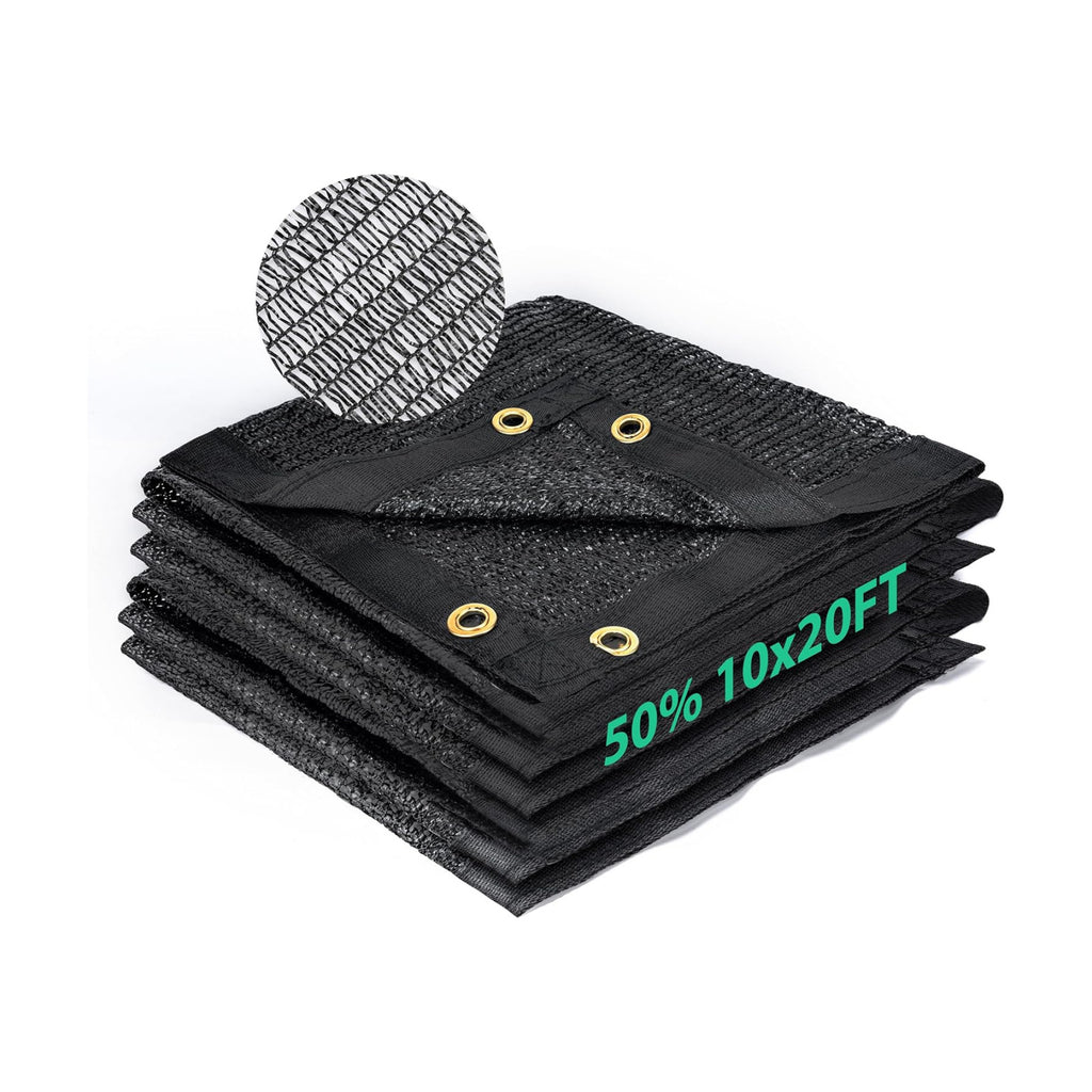 Kesfitt 50% Shade Cloth 10x20 ft, Breathable HDPE Mesh Sun Shade Tarp for Garden & Greenhouse, UV Resistant Outdoor